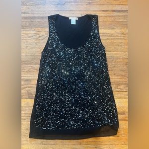 Gold Hawk sequin tank top